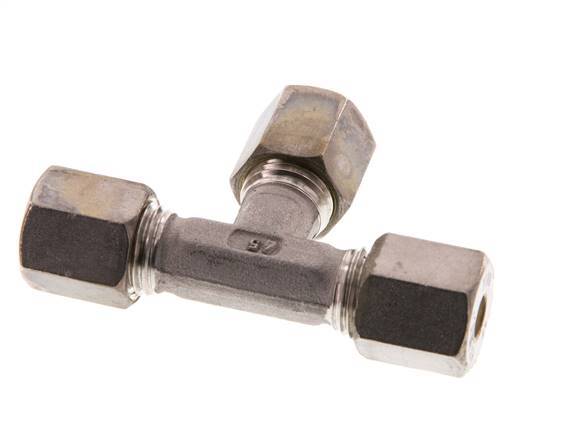 6S Stainless steel Tee Compression Fitting 630 Bar DIN 2353