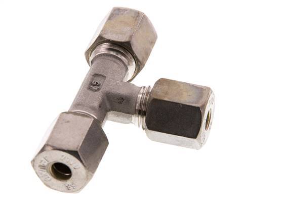 6S Stainless steel Tee Compression Fitting 630 Bar DIN 2353