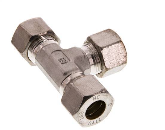 16S Stainless steel Tee Compression Fitting 400 Bar DIN 2353