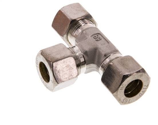 16S Stainless steel Tee Compression Fitting 400 Bar DIN 2353