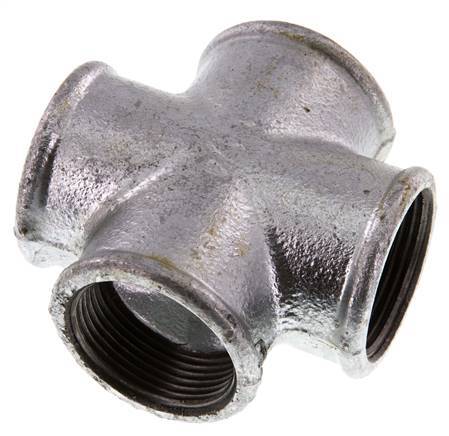 Rp 1 1/4'' Female Zinc plated Cast iron Cross 25 Bar