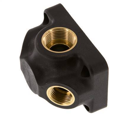 G 3/4'' x G 1/2'' Plastic Wall Mounted 4-way Air Junction with through-hole 15 Bar