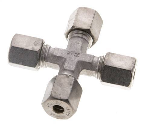 6S Stainless steel Cross Compression Fitting 630 Bar DIN 2353