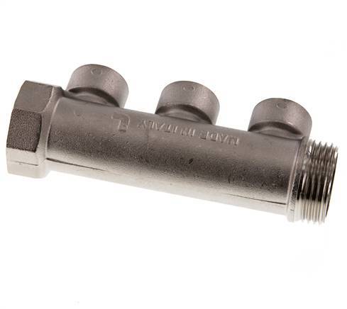 G 1'' x 3xG 1/2'' F/M/F Nickel plated Brass Distributor pipes 10 Bar