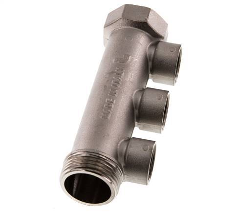 G 1'' x 3xG 1/2'' F/M/F Nickel plated Brass Distributor pipes 10 Bar