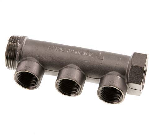 G 1'' x 3xG 1/2'' F/M/F Nickel plated Brass Distributor pipes 10 Bar