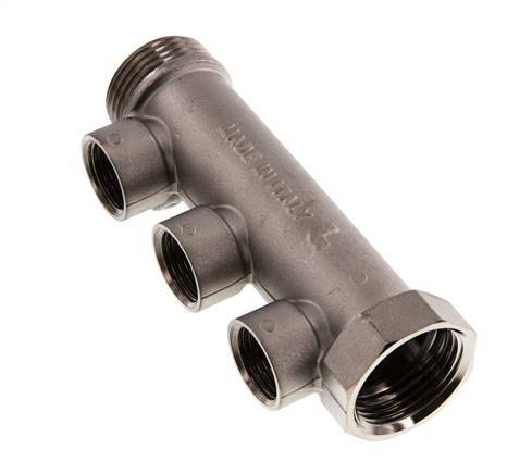 G 1'' x 3xG 1/2'' F/M/F Nickel plated Brass Distributor pipes 10 Bar