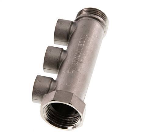 G 1'' x 3xG 1/2'' F/M/F Nickel plated Brass Distributor pipes 10 Bar