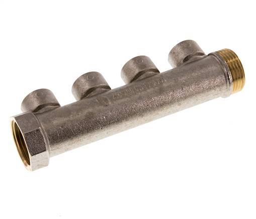 G 1'' x 4xG 1/2'' F/M/F Nickel plated Brass Distributor pipes 10 Bar