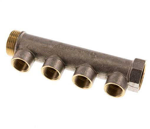 G 1'' x 4xG 1/2'' F/M/F Nickel plated Brass Distributor pipes 10 Bar