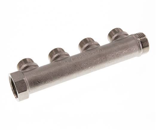 G 3/4'' x 4xG 1/2'' F/M/M Nickel plated Brass Distributor pipes 10 Bar