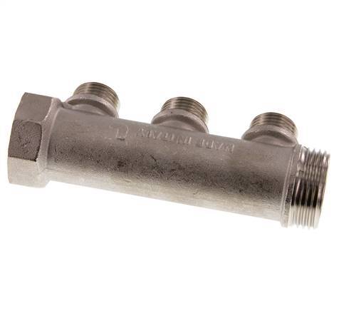 G 1'' x 3xG 1/2'' F/M/M Nickel plated Brass Distributor pipes 10 Bar