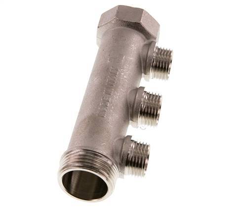 G 1'' x 3xG 1/2'' F/M/M Nickel plated Brass Distributor pipes 10 Bar