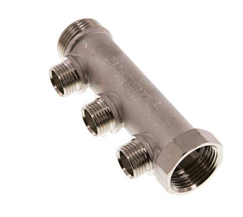 G 1'' x 3xG 1/2'' F/M/M Nickel plated Brass Distributor pipes 10 Bar