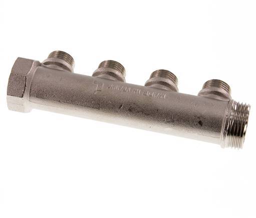 G 1'' x 4xG 1/2'' F/M/M Nickel plated Brass Distributor pipes 10 Bar