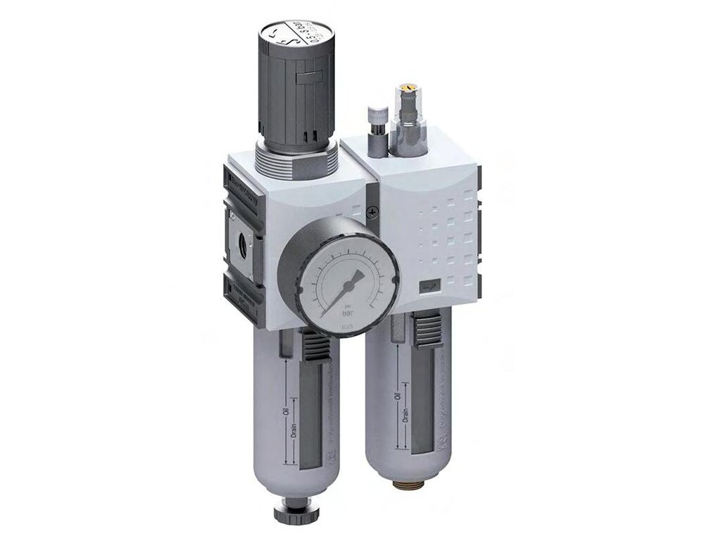 FRL 2-Part G3/8'' 1750 l/min 0.5-16.0bar/7-232psi Auto Polycarbonate Futura 1