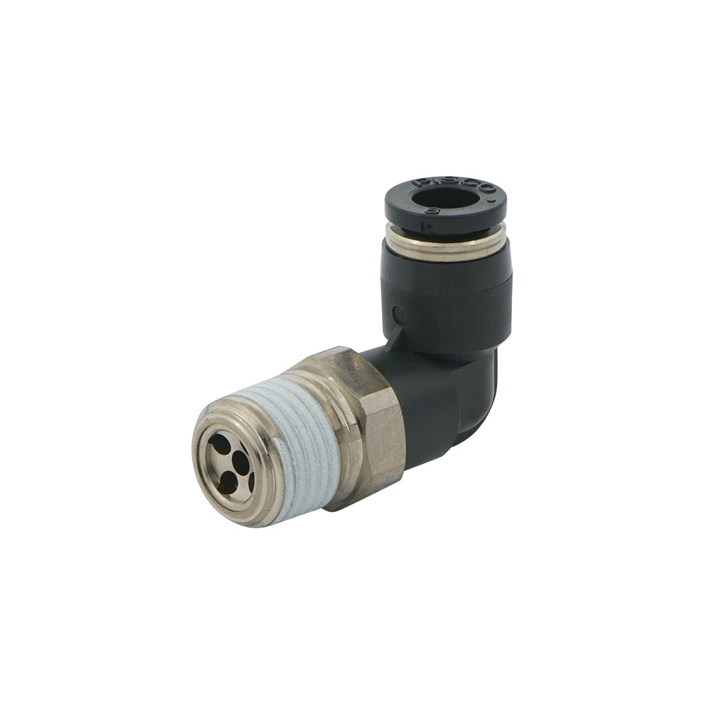 IN 6mm x OUT R1/8" Angled 1.8mm Orifice Meter-In Check Valve