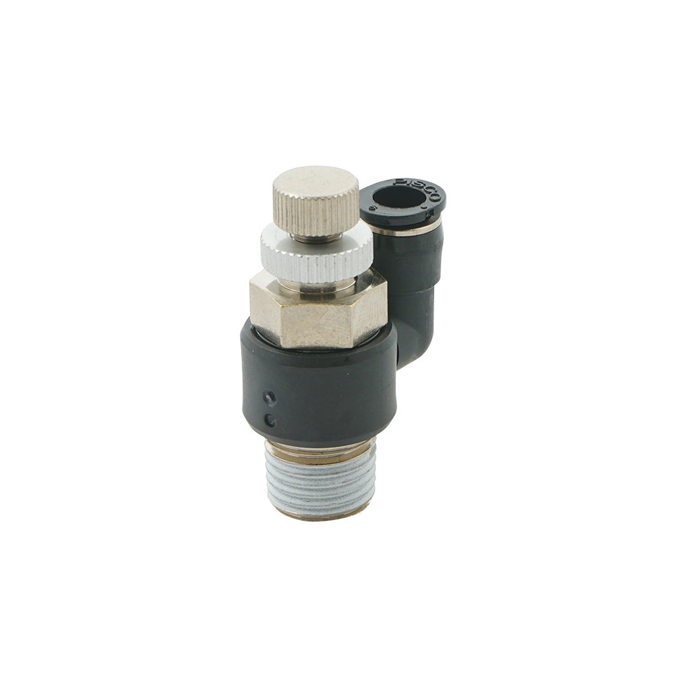 8mm - R1/4" Meter-In Rotatable Flow Control Valve