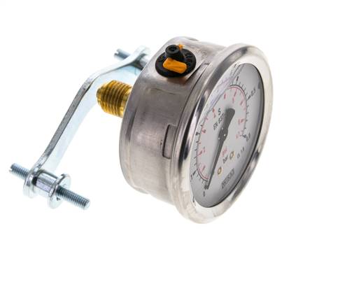 G1/4 Rear Connection Glycerine Pressure Gauge 0 to 0.6 bar 63mm WIKA
