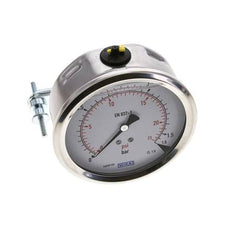 G1/2 Rear Connection Glycerine Pressure Gauge 0 to 1.6 bar 100mm WIKA