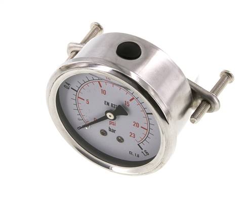 G1/4 Rear Connection Glycerine Pressure Gauge 0 to 1.6 bar 63mm