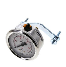 G1/4 Rear Connection Glycerine Pressure Gauge 0 to 1.6 bar 63mm WIKA