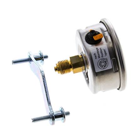 G1/4 Rear Connection Glycerine Pressure Gauge 0 to 1.6 bar 63mm WIKA