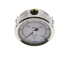 G1/2 Rear Connection Glycerine Pressure Gauge 0 to 1000 bar 100mm WIKA