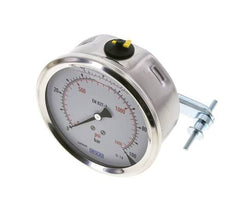 G1/2 Rear Connection Glycerine Pressure Gauge 0 to 100 bar 100mm WIKA