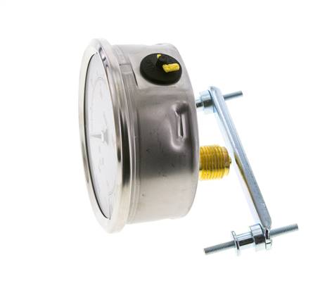 G1/2 Rear Connection Glycerine Pressure Gauge 0 to 100 bar 100mm WIKA