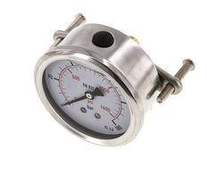 G1/4 Rear Connection Glycerine Pressure Gauge 0 to 100 bar 63mm