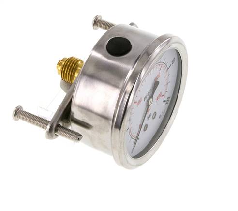 G1/4 Rear Connection Glycerine Pressure Gauge 0 to 100 bar 63mm
