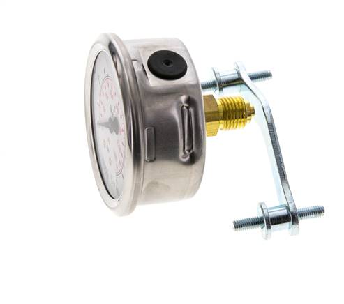 G1/4 Rear Connection Glycerine Pressure Gauge 0 to 100 bar 63mm WIKA