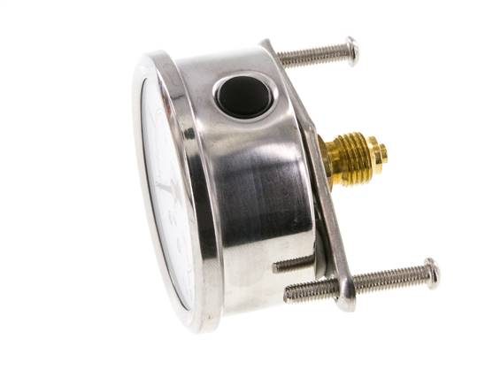 G1/4 Rear Connection Glycerine Pressure Gauge 0 to 10 bar 63mm