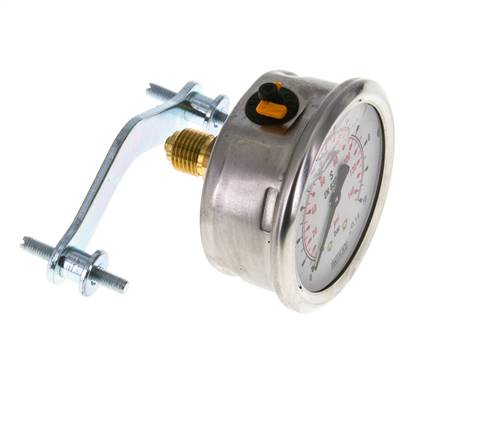 G1/4 Rear Connection Glycerine Pressure Gauge 0 to 10 bar 63mm WIKA