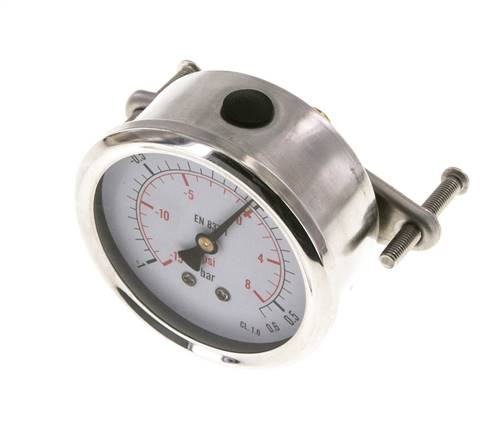 G1/4 Rear Connection Glycerine Pressure Gauge -1 to 0.6 bar 63mm