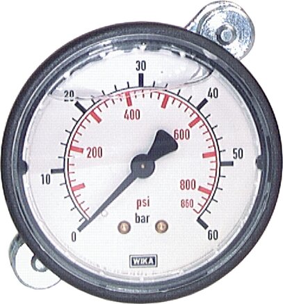 G1/4 Rear Connection Plastic Glycerine Pressure Gauge -1 to 0.6 bar 63mm WIKA