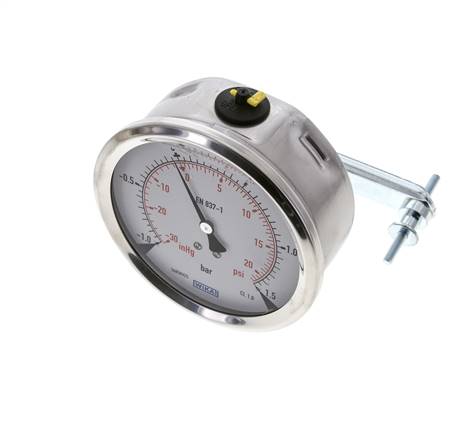 G1/2 Rear Connection Glycerine Pressure Gauge -1 to 1.5 bar 100mm WIKA