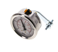 G1/4 Rear Connection Glycerine Pressure Gauge -1 to 1.5 bar 63mm WIKA