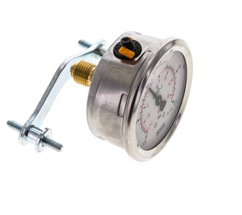 G1/4 Rear Connection Glycerine Pressure Gauge -1 to 1.5 bar 63mm WIKA