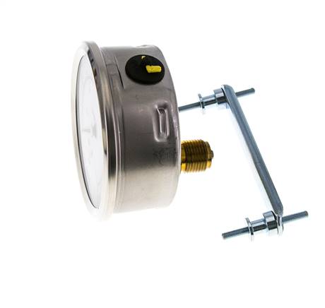 G1/2 Rear Connection Glycerine Pressure Gauge 0 to 1 bar 100mm WIKA