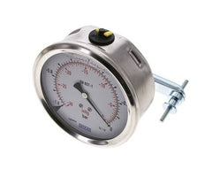 G1/2 Rear Connection Glycerine Pressure Gauge -1 to 0 bar 100mm WIKA