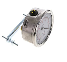 G1/2 Rear Connection Glycerine Pressure Gauge -1 to 0 bar 100mm WIKA