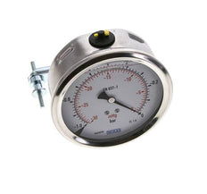 G1/2 Rear Connection Glycerine Pressure Gauge -1 to 0 bar 100mm WIKA