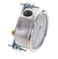 G1/2 Rear Connection Glycerine Pressure Gauge -1 to 15 bar 100mm WIKA