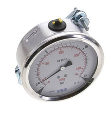 G1/2 Rear Connection Glycerine Pressure Gauge -1 to 15 bar 100mm WIKA
