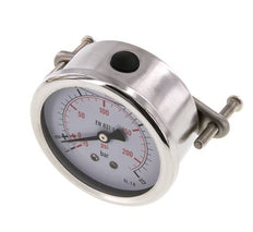 G1/4 Rear Connection Glycerine Pressure Gauge -1 to 15 bar 63mm