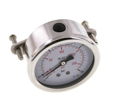 G1/4 Rear Connection Glycerine Pressure Gauge -1 to 15 bar 63mm