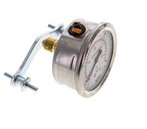 G1/4 Rear Connection Glycerine Pressure Gauge -1 to 15 bar 63mm WIKA