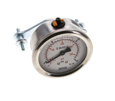 G1/4 Rear Connection Glycerine Pressure Gauge -1 to 15 bar 63mm WIKA